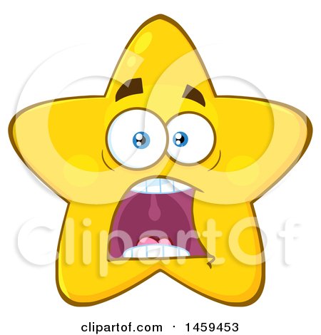Clipart of a Cartoon Screaming Star Mascot Character - Royalty Free Vector Illustration by Hit Toon