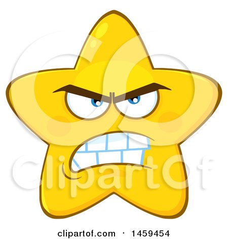 Clipart of a Cartoon Angry Star Mascot Character - Royalty Free Vector Illustration by Hit Toon