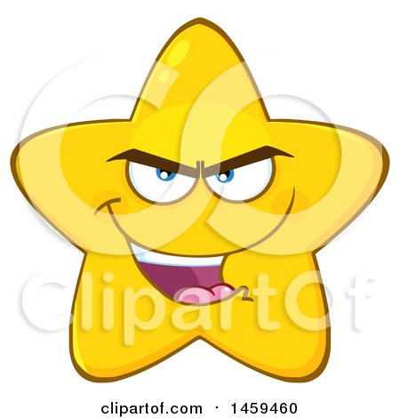 Clipart of a Cartoon Mean Star Mascot Character - Royalty Free Vector Illustration by Hit Toon