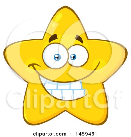 Clipart of a Cartoon Grinning Star Mascot Character - Royalty Free Vector Illustration by Hit Toon