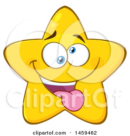 Clipart of a Cartoon Silly Star Mascot Character - Royalty Free Vector Illustration by Hit Toon