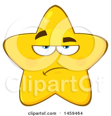 Clipart of a Cartoon Annoyed Star Mascot Character - Royalty Free Vector Illustration by Hit Toon