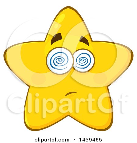 Clipart of a Cartoon Dizzy Star Mascot Character - Royalty Free Vector Illustration by Hit Toon