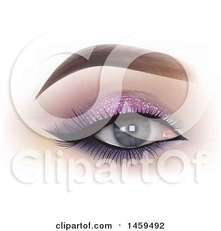Clipart of a Womans Eye with Glittery Shadow - Royalty Free Vector Illustration by dero