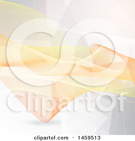 Clipart of a |background of Orange and Yellow Waves Royalty Free Vector Illustration by KJ Pargeter