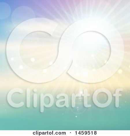 Clipart of a Pastel Sunny Sky Background - Royalty Free Vector Illustration by KJ Pargeter