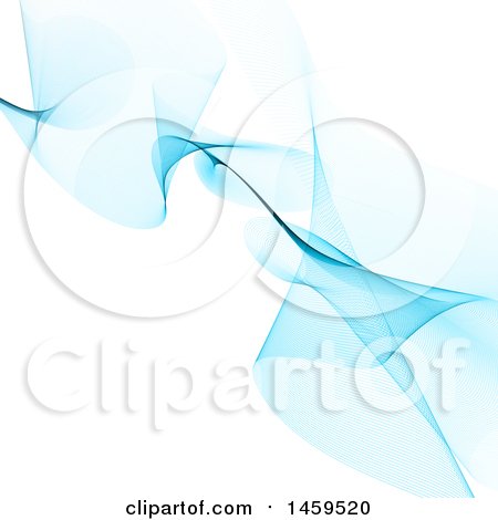 Clipart of a Blue Mesh Wave on White - Royalty Free Vector Illustration by KJ Pargeter