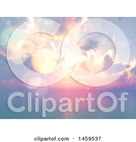 Clipart of a Sunset Sky Background with Flares - Royalty Free Illustration by KJ Pargeter