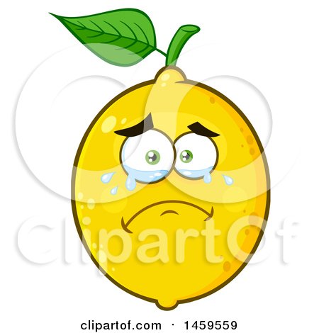 Clipart of a Crying Lemon Mascot Character - Royalty Free Vector Illustration by Hit Toon