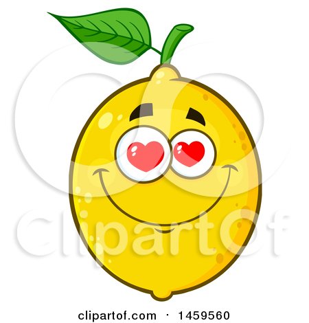 Clipart of a Loving Lemon Mascot Character - Royalty Free Vector Illustration by Hit Toon