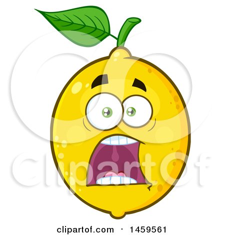 Clipart of a Screaming Lemon Mascot Character - Royalty Free Vector Illustration by Hit Toon