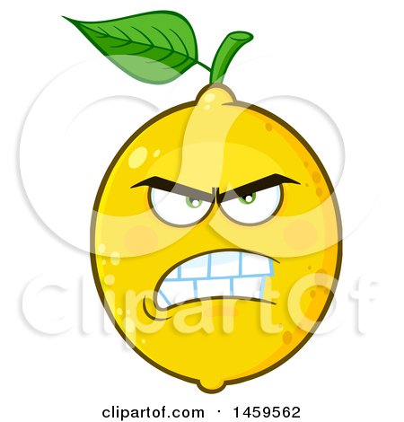 Clipart of a Mean Lemon Mascot Character - Royalty Free Vector Illustration by Hit Toon