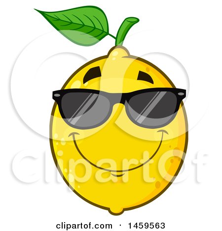 Clipart of a Cool Lemon Mascot Character Wearing Sunglasses - Royalty Free Vector Illustration by Hit Toon