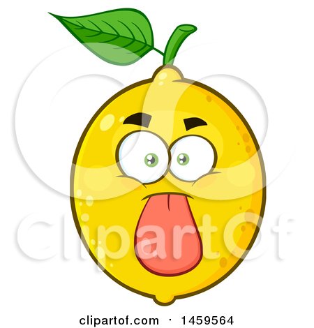 Clipart of a Lemon Mascot Character Sticking Its Tongue out - Royalty Free Vector Illustration by Hit Toon