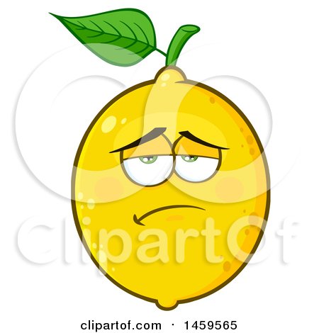 Clipart of a Bored Lemon Mascot Character - Royalty Free Vector Illustration by Hit Toon
