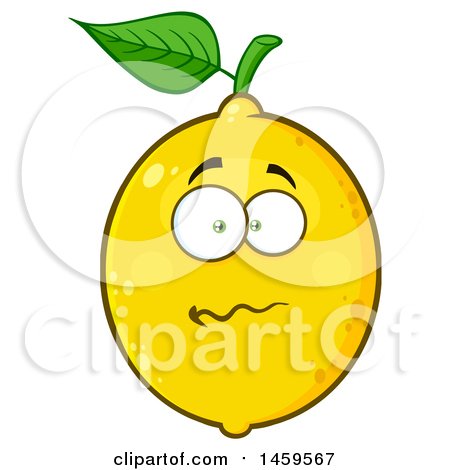Clipart of a Stressed Lemon Mascot Character - Royalty Free Vector Illustration by Hit Toon