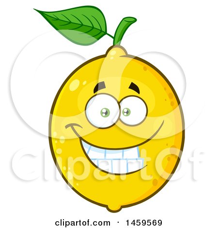 Clipart of a Happy Lemon Mascot Character - Royalty Free Vector Illustration by Hit Toon