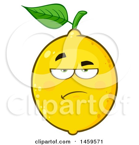 Clipart of a Bored or Annoyed Lemon Mascot Character - Royalty Free Vector Illustration by Hit Toon