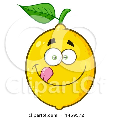 Clipart of a Hungry Lemon Mascot Character - Royalty Free Vector Illustration by Hit Toon