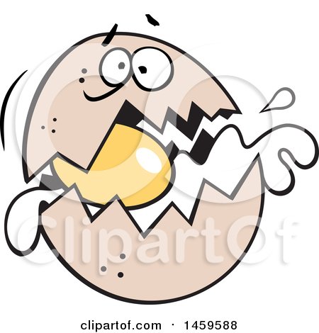 Clipart of a Cartoon Panicking Egg Cracking - Royalty Free Vector Illustration by Johnny Sajem