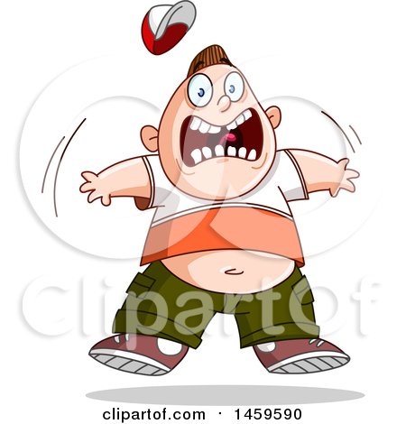 Clipart of a Cartoon Scared and Screaming Boy - Royalty Free Vector Illustration by yayayoyo
