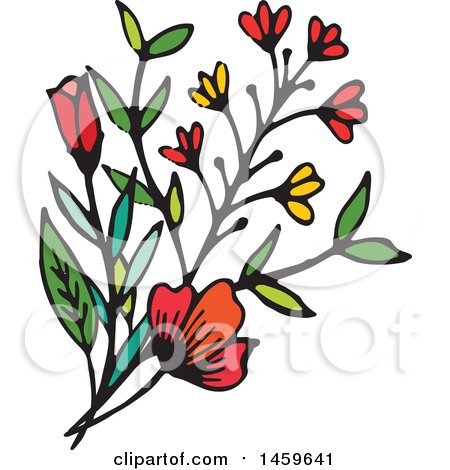 Clipart of a Spring or Summer Flower Design Element - Royalty Free Vector Illustration by Cherie Reve