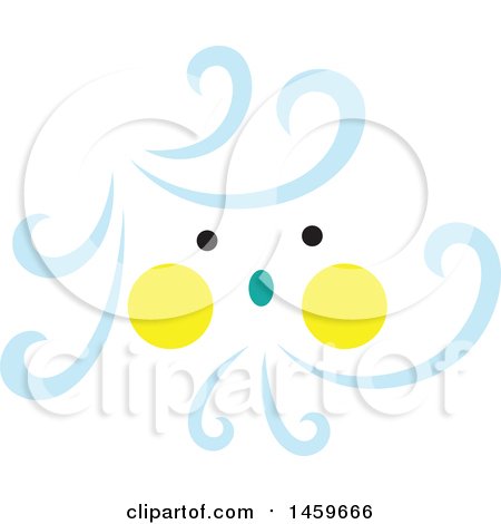 Clipart of a Windy Weather Emoji - Royalty Free Vector Illustration by Cherie Reve