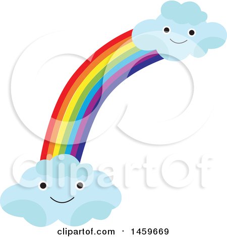 Clipart of a Weather and Happy Clouds Icon - Royalty Free Vector Illustration by Cherie Reve