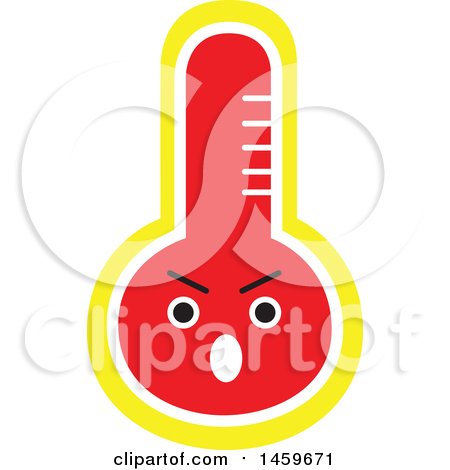 Clipart of a Red Hot Thermometer Weather Icon - Royalty Free Vector Illustration by Cherie Reve