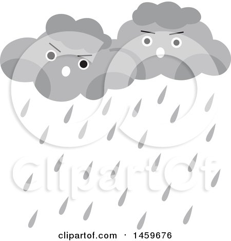 Clipart of a Rain Clouds Weather Icon - Royalty Free Vector Illustration by Cherie Reve