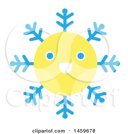 Clipart of a Happy Yellow Snowflake - Royalty Free Vector Illustration by Cherie Reve