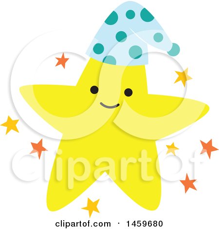 Clipart of a Happy Star Weather Icon - Royalty Free Vector Illustration by Cherie Reve