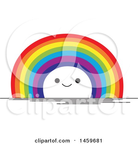Clipart of a Happy Rainbow Weather Icon - Royalty Free Vector Illustration by Cherie Reve