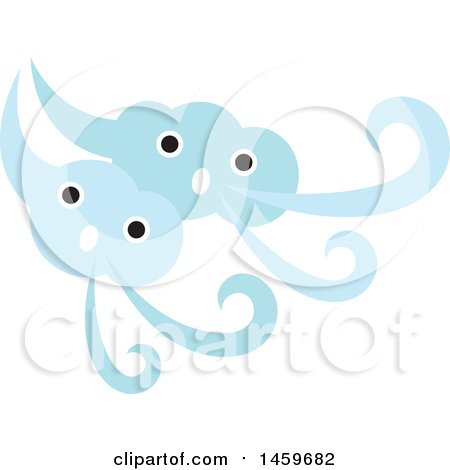 Clipart of a Happy Windy Weather Icon - Royalty Free Vector Illustration by Cherie Reve