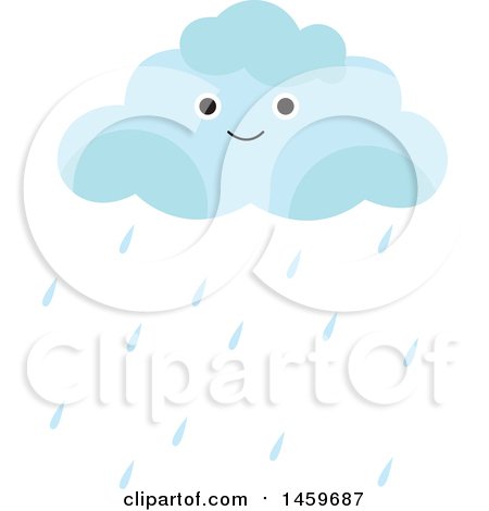 Clipart of a Happy Rain Cloud Weather Icon - Royalty Free Vector Illustration by Cherie Reve