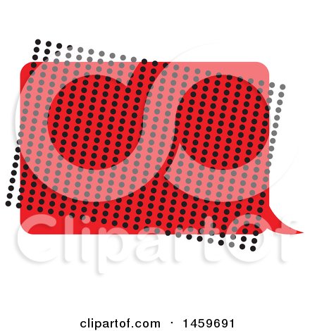 Clipart of a Comic Pop Art Styled Speech Balloon and Halftone Rectangle - Royalty Free Vector Illustration by Cherie Reve