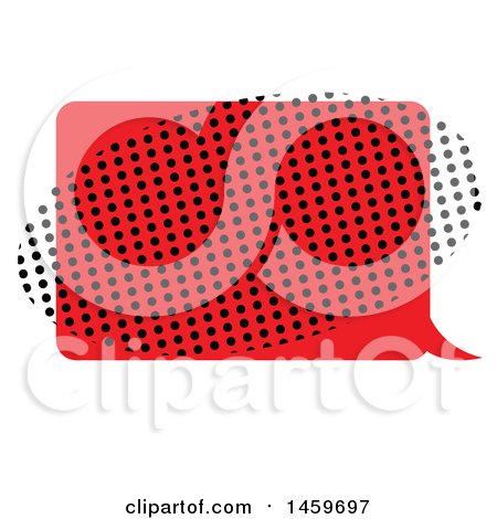 Clipart of a Comic Pop Art Styled Speech Balloon and Halftone Oval - Royalty Free Vector Illustration by Cherie Reve