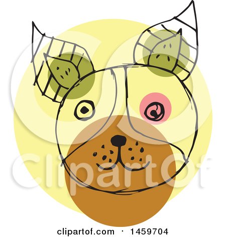 Clipart of a Sketched Dog Face - Royalty Free Vector Illustration by Cherie Reve
