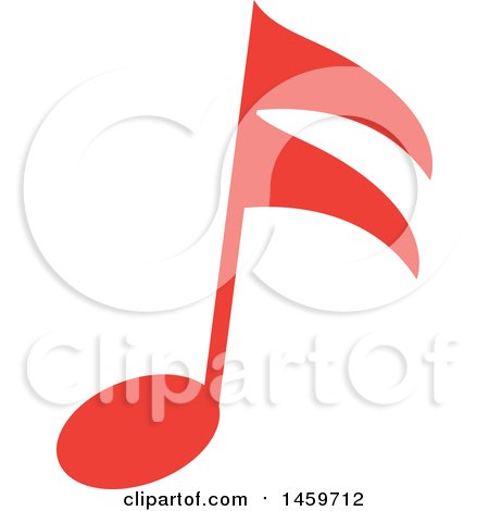 Clipart of a Red Music Note - Royalty Free Vector Illustration by Cherie Reve