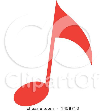 Clipart of a Red Music Note - Royalty Free Vector Illustration by Cherie Reve
