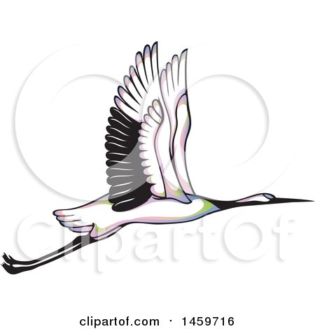 Clipart of a Flying Bird - Royalty Free Vector Illustration by Cherie Reve