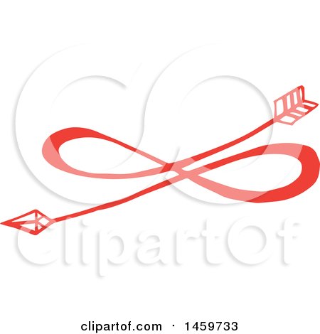 Clipart of a Red Eternal Love Infinity Arrow Design - Royalty Free Vector Illustration by Cherie Reve