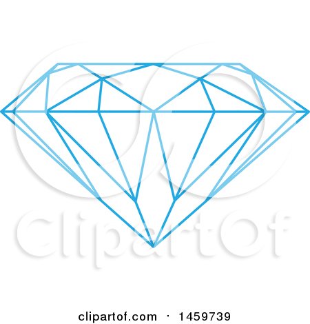 Clipart of a Faceted Blue Diamond - Royalty Free Vector Illustration by Cherie Reve