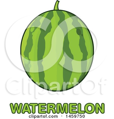Clipart of a Watermelon over Text - Royalty Free Vector Illustration by Hit Toon