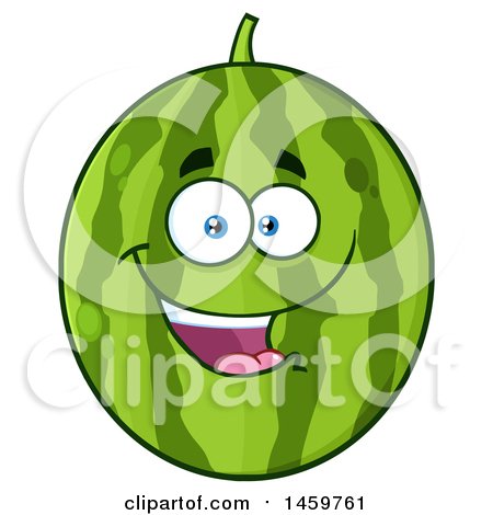 Clipart of a Happy Watermelon Character Mascot - Royalty Free Vector Illustration by Hit Toon