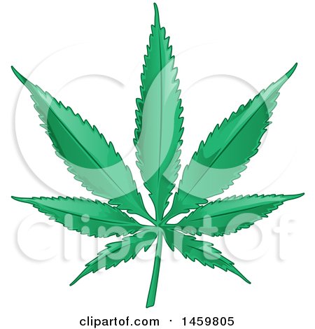 Clipart of a Green Pot Leaf - Royalty Free Vector Illustration by Domenico Condello
