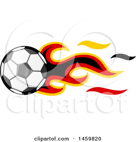 Clipart of a Soccer Ball with German Flag Flames - Royalty Free Vector Illustration by Domenico Condello