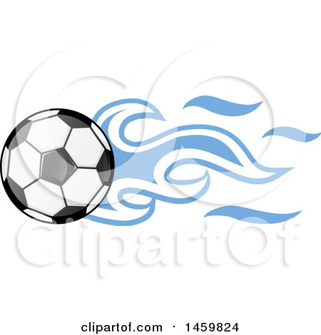 Clipart of a Soccer Ball with Argentine Flag Flames - Royalty Free Vector Illustration by Domenico Condello