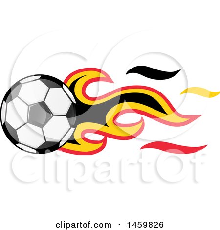 Clipart of a Soccer Ball with Belgian Flag Flames - Royalty Free Vector Illustration by Domenico Condello