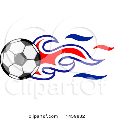 Clipart of a Soccer Ball with Croatian Flag Flames - Royalty Free Vector Illustration by Domenico Condello
